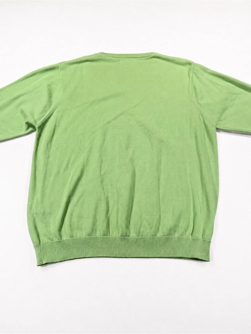 Oxford Golf Ridglea Men’s V-Neck Cotton Golf Sweater – Size L – Lime Green